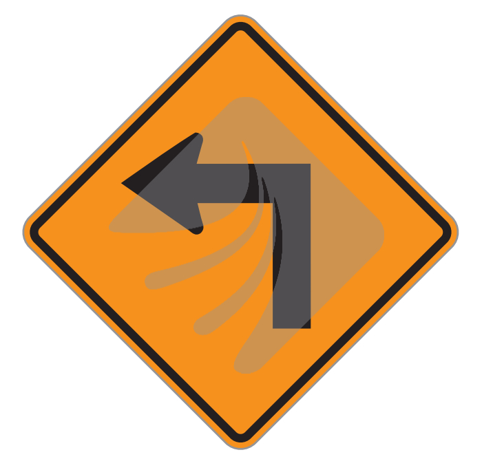 temporary sharp turn