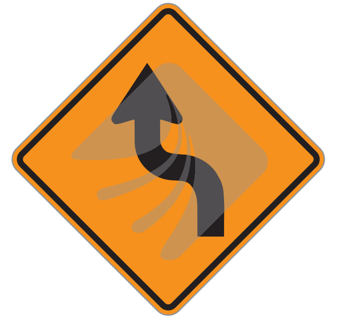 temporary reverse curve