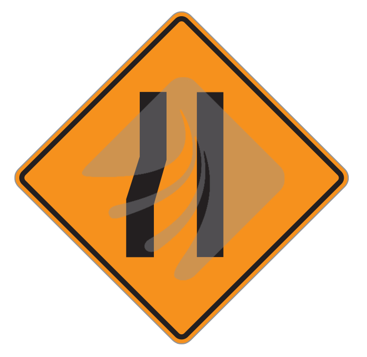 TEMPORARY ROAD NARROWS LEFT OR RIGHT