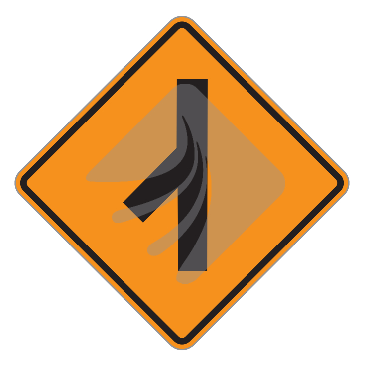 TEMPORARY CONCEALED ROAD LEFT OR RIGHT