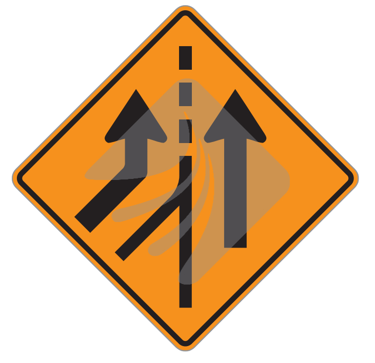 TEMPORARY LANE ADDED LEFT OR RIGHT