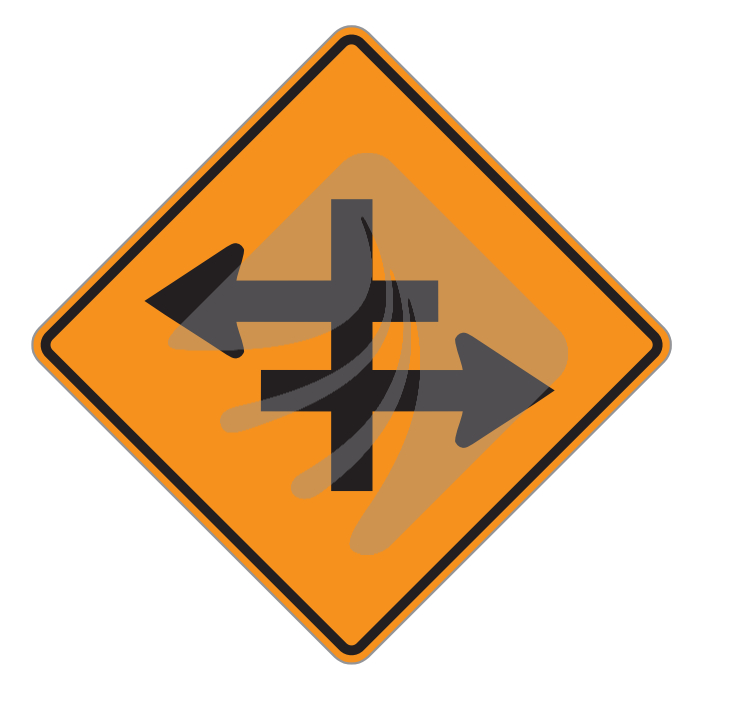 TEMPORARY DIVIDED HIGHWAY AHEAD