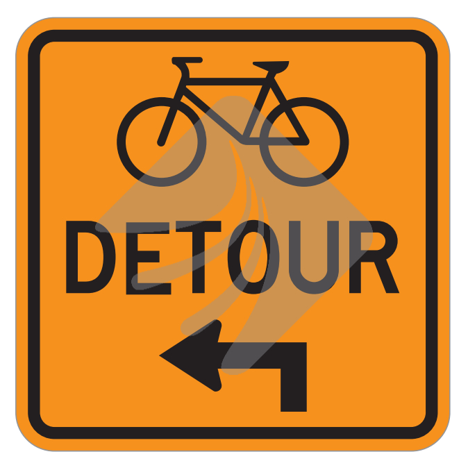 BICYCLE LANE DETOUR MARKER LEFT OR RIGHT