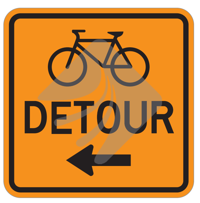 BICYCLE LANE DETOUR MARKER LEFT OR RIGHT